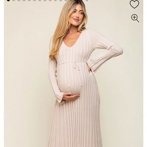Pinkblush Ribbed Maternity Knit Maxi Dress